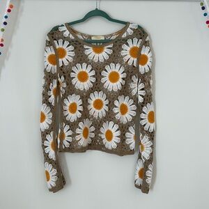Hippie sunflower crocheted top.